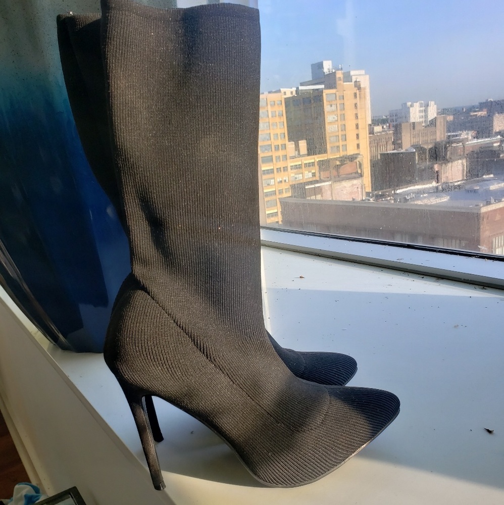 Black sock boots size 9